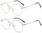 Dollger Blaulichtfilter Brille Anti Blaulicht Brille Computerbrille Katzenauge ohne sehstärke Metallgestell Brille Pc Gaming Bluelight Filter Uv Blockieren Blaue Licht Glasses Damen RoséGold+Silber