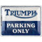 Nostalgic-Art Retro Blechschild, 30 x 40 cm, Triumph – Parking Only – Geschenk-Idee für Biker, Original Lizenzprodukt (OLP), aus Metall, Vintage Design, Blechschilder Sprüche