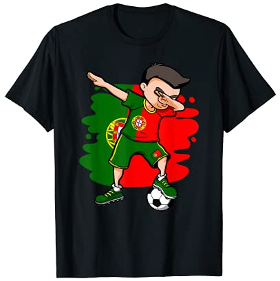 Dabbing Fußball Boy Portugal Trikot Portugal Fußball Fans T-Shirt