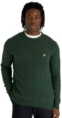 Lyle & Scott Cable Knit Jumper Dark Green Marl M