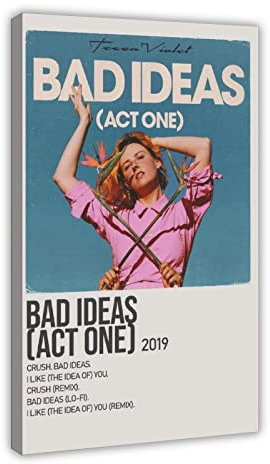 Tessa Poster / Poster, Motiv Bad Ideas Act One, 1 Leinwand, Motiv Violett, 40 x 60 cm