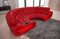 Sofa Dreams Ledersofa Concept in C Form - mit LED Beleuchtung, ergonomische Rückenlehnen/Lederfarben wählbar (Rot)