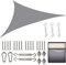 Yeahmart Sun Shade Sail Triangle 5x5x5m with Fixing Kit Waterproof Anti-UV Sunscreen Awning Canopy 98% UV Block for Outdoor Garden Patio Party Backyard Yard Camping with Free Rope, Light Grey