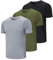 Cimic 3er Pack Sport Tshirts Herren Funktionsshirt Sportshirt Herren Kurzarm T Shirt Atmungsaktive Trainingsshirt Männer Fitness Gym Laufshirt Wandershirt Men Set (590-Black Grey Green-L)