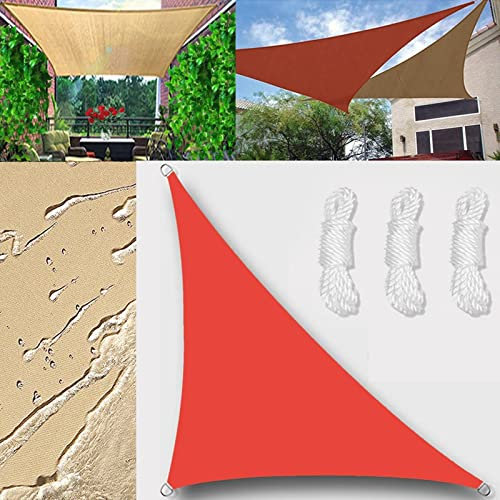 Tenda da Sole Tenda a Vela Impermeabile Rettangolo Quadrato Triangolare Tendalino 5x5x7m Tenda da Sole Telo Parasole Ombreggiante per Esterno Terrazzo Balcone Giardino Rosso