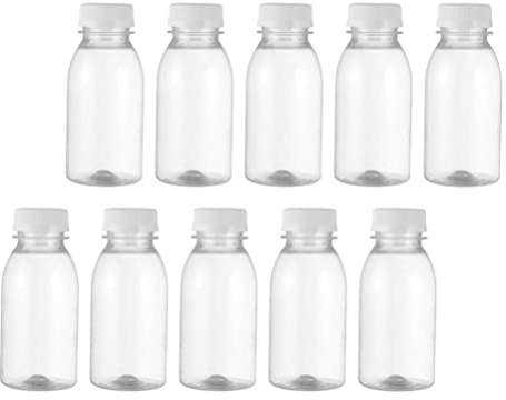 Operitacx Mini Bouteilles de Jus en Plastique 10 Pièces Bouteilles Réutilisables Transparentes 100 Ml Bouteilles de Boissons Transparentes Vide pour La Fête de Noël Jus de Bonbons 25MU29FT6NTU118GC