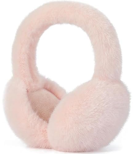 ALIBRAHIM Ear Muffs for Men & Women - Winter Ear Warmers - Classic Fleece Unisex Winter Warm Earmuffs - Windproof Plush Earmuffs Foldable For Boy/Girl - Pink-1