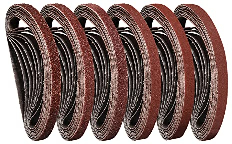 STEBRUAM Bande Abrasive 10 x 330 mm(5 x grain 40/60/80/120/180/240 chacun) pour Ponceuses à Bande (30 pièces)