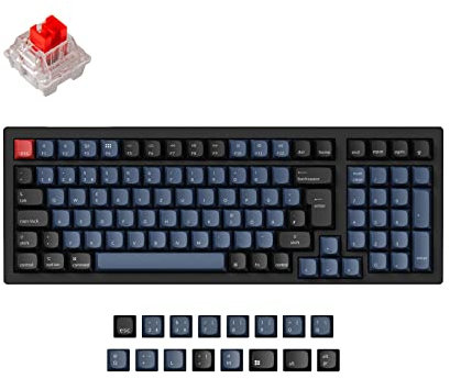Keychron K4 Pro Wireless benutzerdefinierte mechanische Tastatur, 96% deutsches DE ISO-Layout QMK/VIA Programmierbare RGB-Hintergrundbeleuchtung mit Hot-Swap-fähigem Keychron K Pro Rot-Schalter