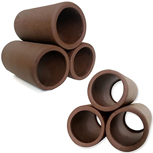 OrgMemory Ceramic Shelters, 2 pcs, Fish Tank Accessories, Fish House, Aquarium Hideout, Swim Holes Aquatic, Aquarium Cave, Ceramic Decoration for Freshwater and Saltwater Fish Tank (Pipes)