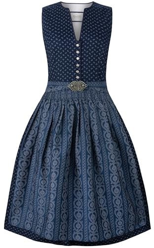 Stockerpoint Damen Ellie Midi Dirndl, Dunkelblau, 40 EU