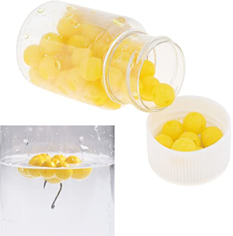 OriGlam 60 Stück 8 mm künstliche Mais-Köder, weiche Kunstköder, schwimmende Köder, Mais, Karpfen, Forellen, Kunstköder mit schönem Duft