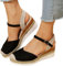 Kobilee Sandali Donna con Zeppa Alto Lacci Casual Ciabatte Plateau Basso Espadrillas Sandali Estive Sandalo Zeppa Eleganti con Tacco Chiuse Sandalo Comode Bohemia