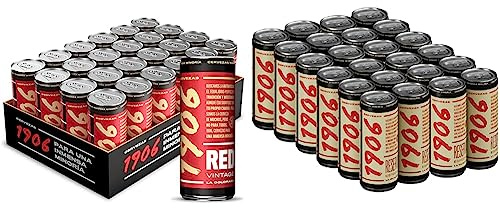 Cerveza 1906 Red Vintage Pack 24x33cl latas & Cerveza Reserva Especial - Paquete de 24 latas de 330 ml – Bebida alcohólica 6,5% de volumen en alcohol