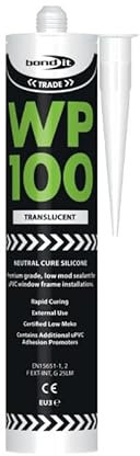 Bond IT WP100 Silicone Sealant Seal Rapid Cure Mastic External Door Windows White 300ml Bath Shower Basin Window Frames Quick Drying (Translucent)