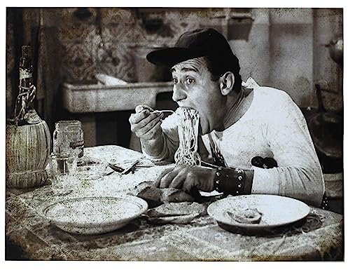 KUSTOM ART Wandposter Serie Italienische Schauspieler Berühmte Gehörlose Alberto aus dem Film Ein Amerikaner in Rom. Ohne Rahmen, Kunstdruck auf beschichtetem Papier, 40 x 30 cm