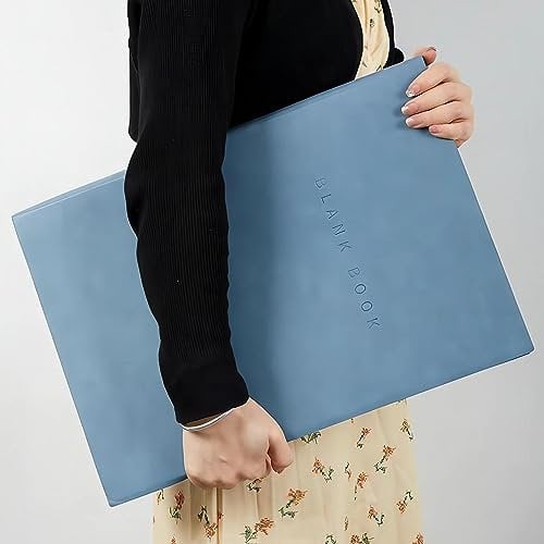 HONGTAISHENG A3 Notizbuch Skizzenbuch - 760 Seiten 380 Blatt - Hochwertiges Zeichenpapier - weicher PU-Bezug Skizzenblock für Künstler und Profis für Zeichnungen und Skizzen, 420×290mm - Blau