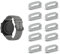 SMYAOSI 10 Pièces Passant de Montre Garmin Anneau Bracelet,Connectée Passant Bracelet Montre Silicone,Boucles Bracelet de Montre Caoutchouc,Boucles Rechange Mi Watch Bracelet Accessoire (22mm, Gris)