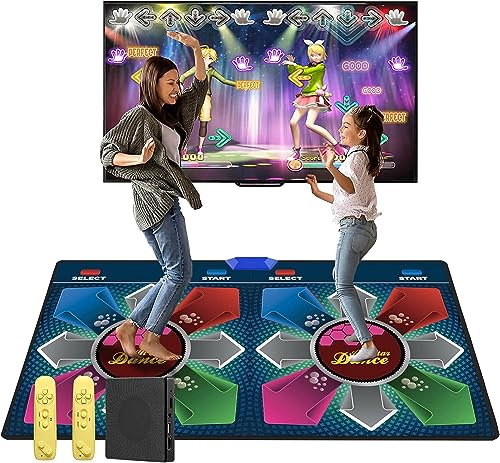DYHQQ Tanzmatte Spiele für TV - Drahtlose musikalische elektronische Tanzmatten mit HD-Kamera, Doppelbenutzer Übung Fitness Anti-Rutsch-Tanz Schritt Pad Tanzmatte für Kinder & Erwachsene