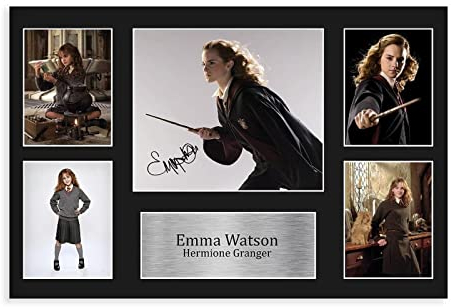 MAHWER Emma Watson, Harry Potter, Hermine Granger signiertes Poster, Leinwand-Poster, Schlafzimmer-Dekor, Sportlandschaft, Büro, Raumdekoration, Geschenk, ungerahmt, 30 x 45 cm
