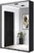 Meble Slupia Schwebetürenschrank mit Zwei Spiegeln - Kleiderschrank mit Schiebetüren, Kleiderstange, Einlegeboden - für Schlafzimmer, Vorraum, Garderobe - 140x242x45 cm, Schwarz