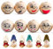 Yupneih 40 Stück holzperlen mit gesicht 20mm holzkugeln mit gesicht, 8 Stile holzperlen mit gesicht sorgenwürmchen, Smileys Rund Holzperlen für DIY Bastelarbeiten …