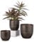 Oairse 3er Set Blumentöpfe aus verzinktem Stahl perfekt für Moderne Dekoration und Pflanztöpfe, Dekorativen Zink Töpfen drinnen und draußen,16.5cm/13.5cm/12cm, Schwarz
