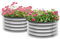 Outsunny Hochbeet aus Metall, 2er Set Blumenkasten, Kräuterbeet, Pflanzkastenmit offenen Boden, Gemüsebeet für Garten, Balkon, Silber, 60 x 60 x 30 cm