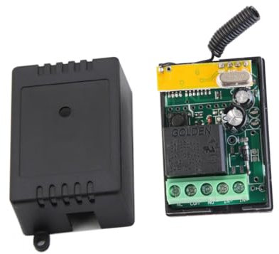 jojofuny Set Luci 433 Mhz Dc 12 V 4 Canali Telecomando Tipo di Apprendimento per Presa Utensile Luci Led Mp3