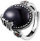 LEGENTLISUR Ringe Frauen Ringe Silber 925 Verstellbarer Ring Ovaler Edelsteinring Damenschmuck Geburtstag Jubiläumsgeschenk(Schwarzer Saphir)