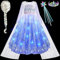 G.C LED Leuchtend Prinzessin Kleid Mädchen Eiskönigin Elsa Kostüm mit Perücke Krone Zauberstab Prinzessin Verkleidung Geburtstag Weihnachten Fasching Karneval Halloween Kostüm für Kinder (9-10 Jahre)