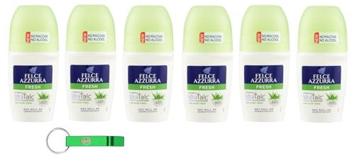 Felce Azzurra - Deodorante Roll On Fresh con aloe vera, formula IdraTalk, efficacia 48 ore, senza macchie, 50 ml + portachiavi Beni Culinari