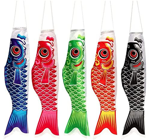 Japanese Carp Windsock 5pcs Koinobori Windsocks Fish Set Koinobori Windsock Kit