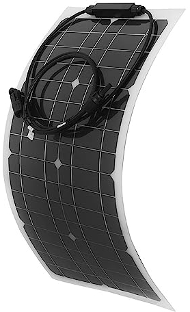 Panel solar monocristalino flexible de 25W 12 V, panel solar portátil de 25W, fuente de alimentación de panel solar flexible para exteriores, autocaravana, barco