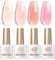 Born Pretty UV Nagellack Milky Jelly Milchig Nude Rosa - Gel Nagellack UV Natur Kristall Transparent UV Lack Floral Hush Serie Maniküre und Nagelkunst DIY zu Hause 4PCS