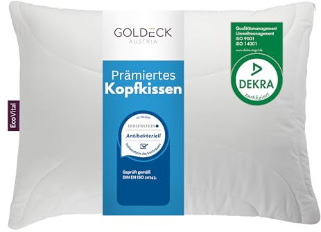 Goldeck Austria ECO Vital G-LOFT® Kopfkissen – Höhenverstellbar, 95°C Waschbar & Atmungsaktiv – Ergonomisch & Allergikerfreundlich (40x80 cm)