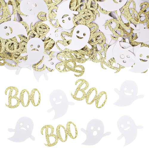 VIKY® Halloween Deko Konfetti Groß, 100 Stück Halloween Dekoration Gespenst Konfetti, Geister Streudeko Tisch Deko, Halloween Party Gespenster Deko, Halloween Party Dekorationen Horror Deko Confetti
