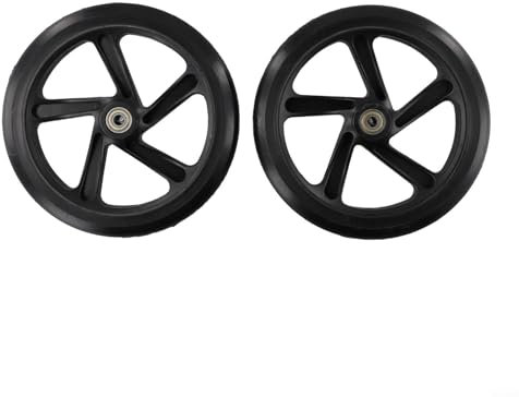 Scooter-Räder, PU-Räder, leises Ersatzset, geeignet für Roller, Skates, Trolleys, Einkaufswagen, Möbelrollstühle (200 mm x 40 mm, schwarz)