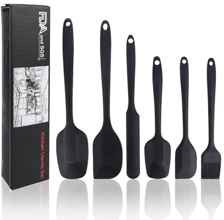 YYTECH Silicone Spatulas Set, 6 Pieces Non-Stick Rubber Spatula with Stainless Steel Core, Kitchen Baking Tools, Heat-Resistant & BPA Free Silicone Scraper Spatulas for Cooking, Baking and Mixing