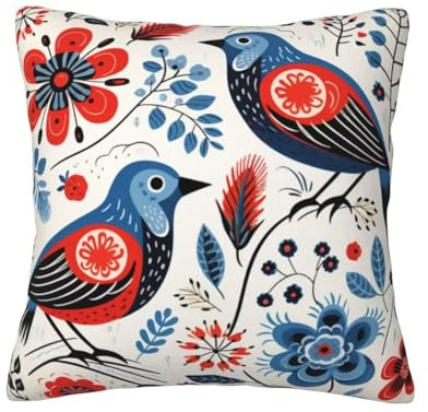 Kissenbezug 30x30 cm 2 Stück Kissenbezüge Samt Dekokissen Vogel Sofakissen Kissenhülle Zierkissenbezüge Couch Kissen Blume Weich Kissen mit Bezug für Auto Patio Garten Zimmer Deko Geschenke -TR387
