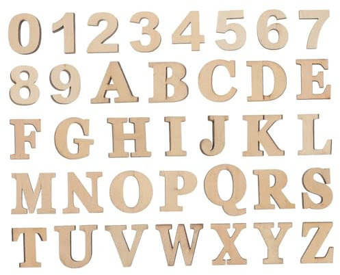Tofficu Unlackiertes Holz-zahlen-buchstaben-set 36-teilig Für Holztafeln Scrapbooks Projekte