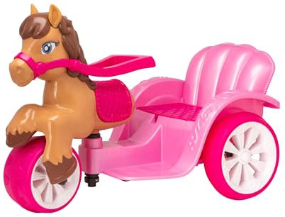 EVO Electric Ride-On Pony Carriage | Electric Horse Carriage | 6V Battery Powered Kids Ride-On Carriage With Reins Control, Pedal Driven Forward & Magical Sound Effects | Ages 2+