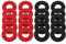sourcing map 32PCS Battery Terminal Anti Corrosion Washers, Car Battery Terminal Post Shims Fiber Washer Protector (Red, Black)