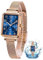 Taxau Damenuhr Uhr Damen Uhren Damen Blaues Quadratisches Zifferblatt Kompakt Damen Armbanduhr Einstellbar Anspruchsvoll Damenuhren Roségold Netzgürtel Luxus Damen Uhr Wasserdichtes Quarzwerk