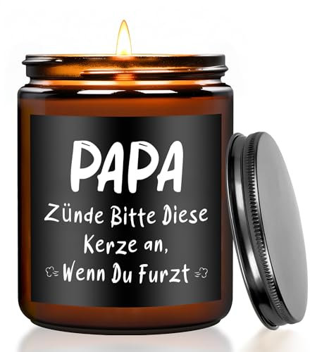 Wiuses Papa-Kerze, Sandelholz-Duftkerze–natürliches Sojawachs, bestes Kerzengeschenk für Papa von Tochter,Sohn, entspannendes Geschenk zum Vatertag, Geburtstag,Feiertage,Geschenk für Männer