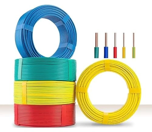 1/2 Meter BV Haushalts-Einzelkern-Einstrang-Flammschutzdraht 15 13 18 17 11 6 AWG reiner Kupferkern 1,5 2,5 4 mm harter Draht(Yellow-green,16mm2 6AWG 1 meter)