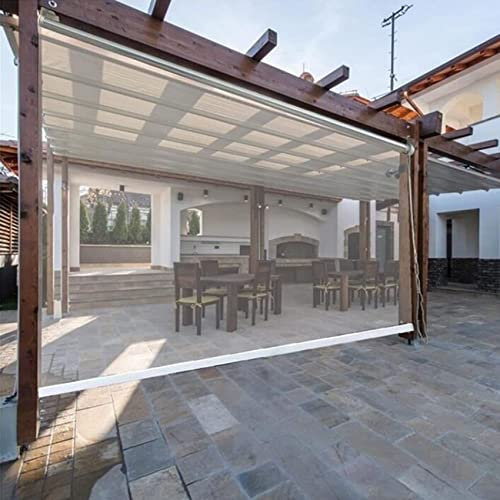 Clear Exterior Roller Shade Outdoor Pergola Roller Shade Blind, Transparent Roller Blinds, Balcony Window Clear Shades, Plastic Roll Up Blind with Fitting, Large size 165-205cm wide,(200cmx305cm/78.74