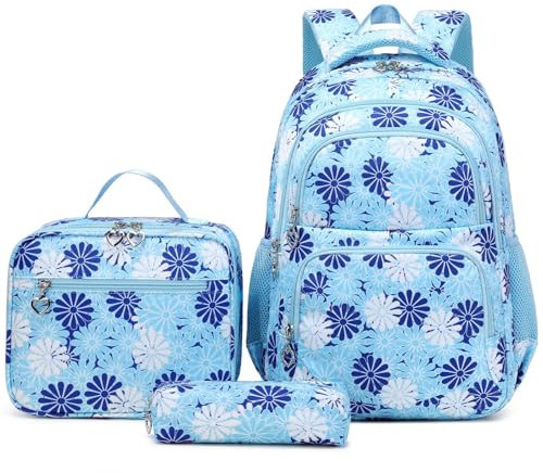Sillas de playa con correas de mochila, mochila estampada de 3 piezas para niñas, estudiantes, mochilas escolares, mochila para niñas adolescentes con lonchera y mochila para niños y jardín de