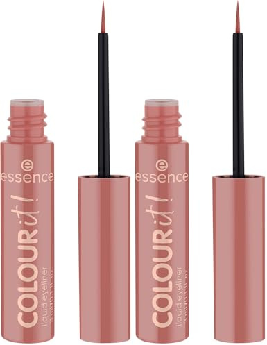 essence COLOUR it! liquid eyeliner, Nr. 04, Rot, langanhaltend, hochpigmentiert, schnelltrocknend, farbintensiv, matt, vegan, ohne Mikroplastikpartikel, Nanopartikel frei, ohne Parfüm, 2er Pack (3ml)