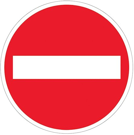 V Safety No Entry 450 x 450 mm - 3mm Reflective Aluminium Composite Safety Sign